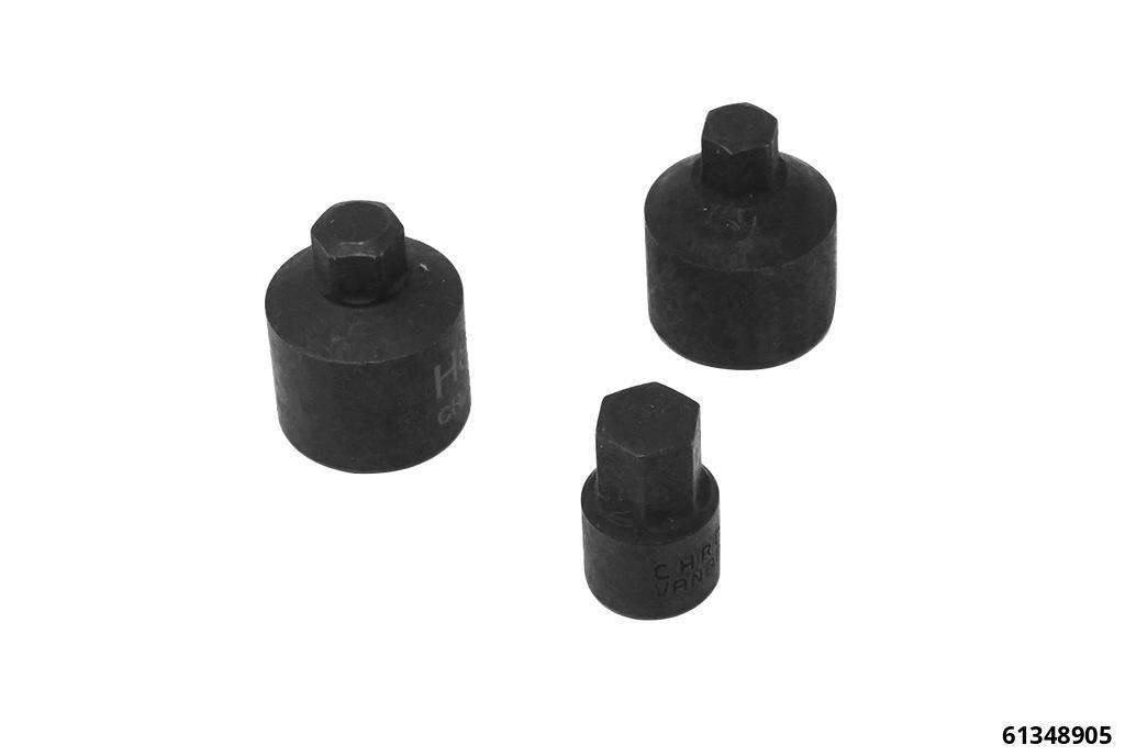 Outils spéciaux étriers de frein Douilles 6 pans courtes, jeu de 3 pcs