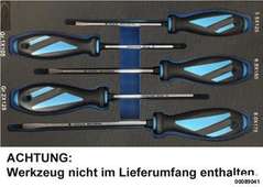 Werkstattwagen-Schaumstoffeinlage für Schraubendreher-Satz 5-tlg. Typ F/PH