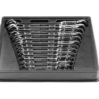 Jeu de clés mixtes à cliquet double articulation, 12 pcs.