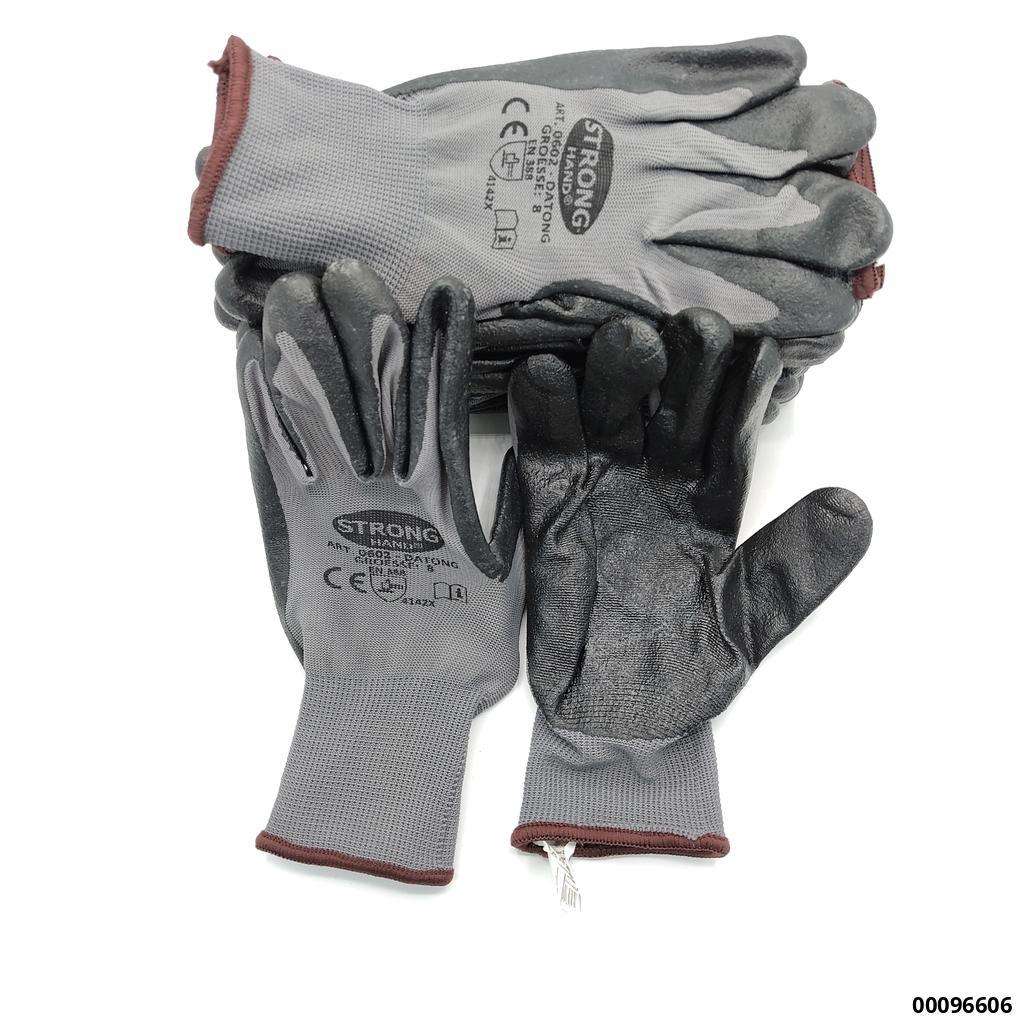 Werkstatt-Handschuh "Nylon-Strick Nitril"  Gr.8 (Teil-Nitril- Beschichtet, EN 388) (VE 12 Paar)