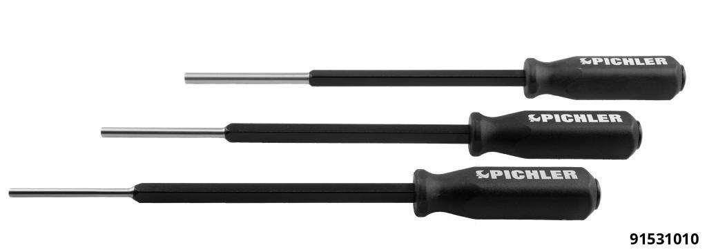 Extended reach pin punches XXL 3 pcs. Ø 6 mm, 8 mm, 10 mm