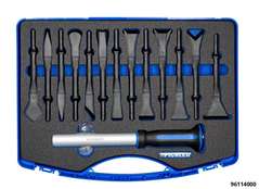Plastic impact tool set, 14 pcs., with adapter handle