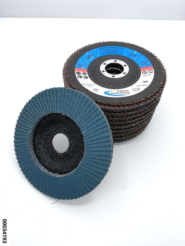 hansewerkzeug 10-Pack Zirkon-Disc-Gew. 125 x 22,23mm  Korn 80 (VE10)