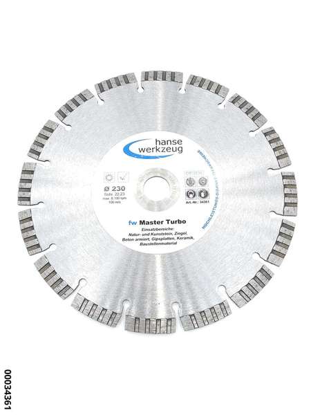 hansewerkzeug Master **TURBO**  Diamant- Trennscheibe 230 x 22,3mm