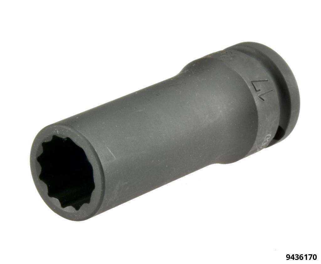 Schlagstecknuss 1/2" lang SW 17 12-kant Länge 80 mm 14305M 17mm