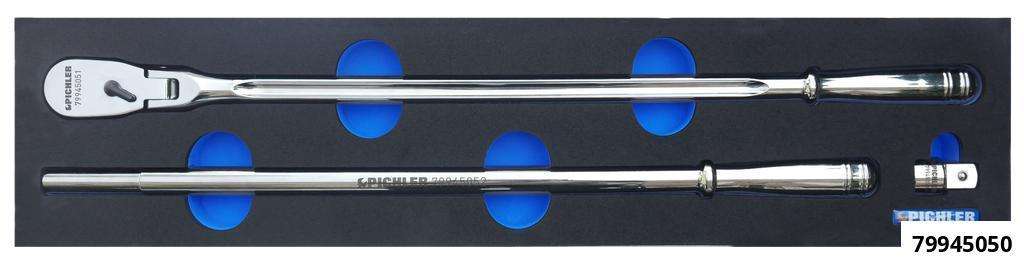 1/2" Gelenk-Ratsche, 72 Zähne, verlängerbar, 610 mm & 1120 mm, max. 1000 Nm