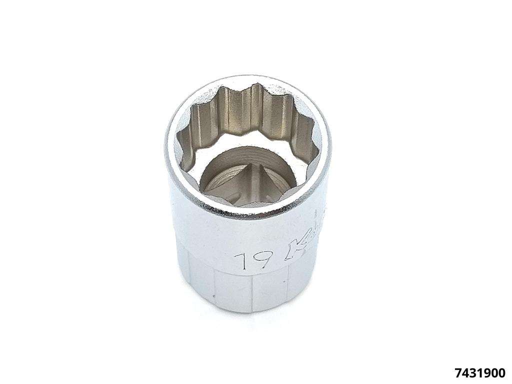 Socket 1/2", 12 Point, 19 mm