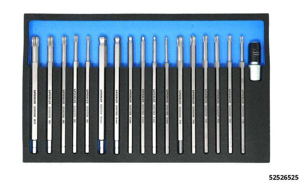 Kugelkopfschlüssel-Satz XZN / Innensechskant / Torx, 18-tlg.