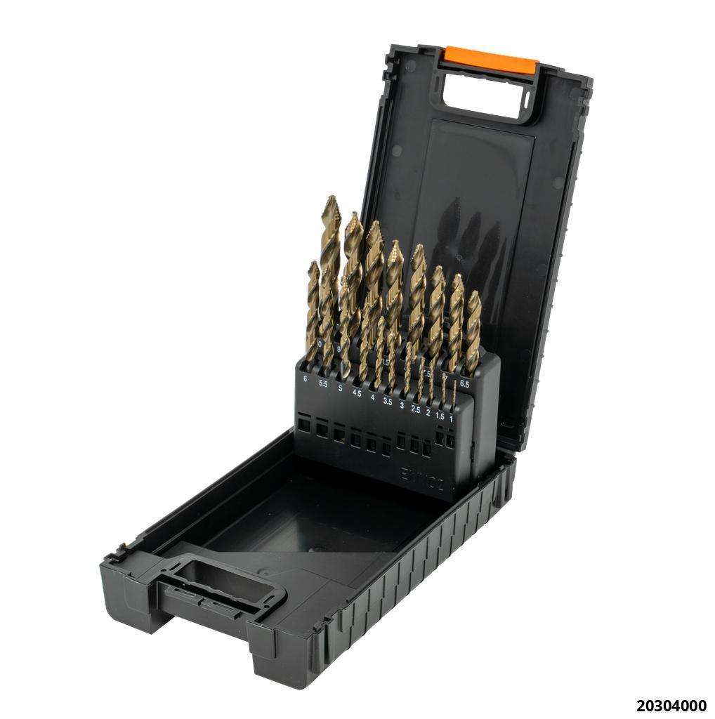 Premium HSS-Co 5% Step Drill Bit Set, 19 pcs. with 3-flat shank