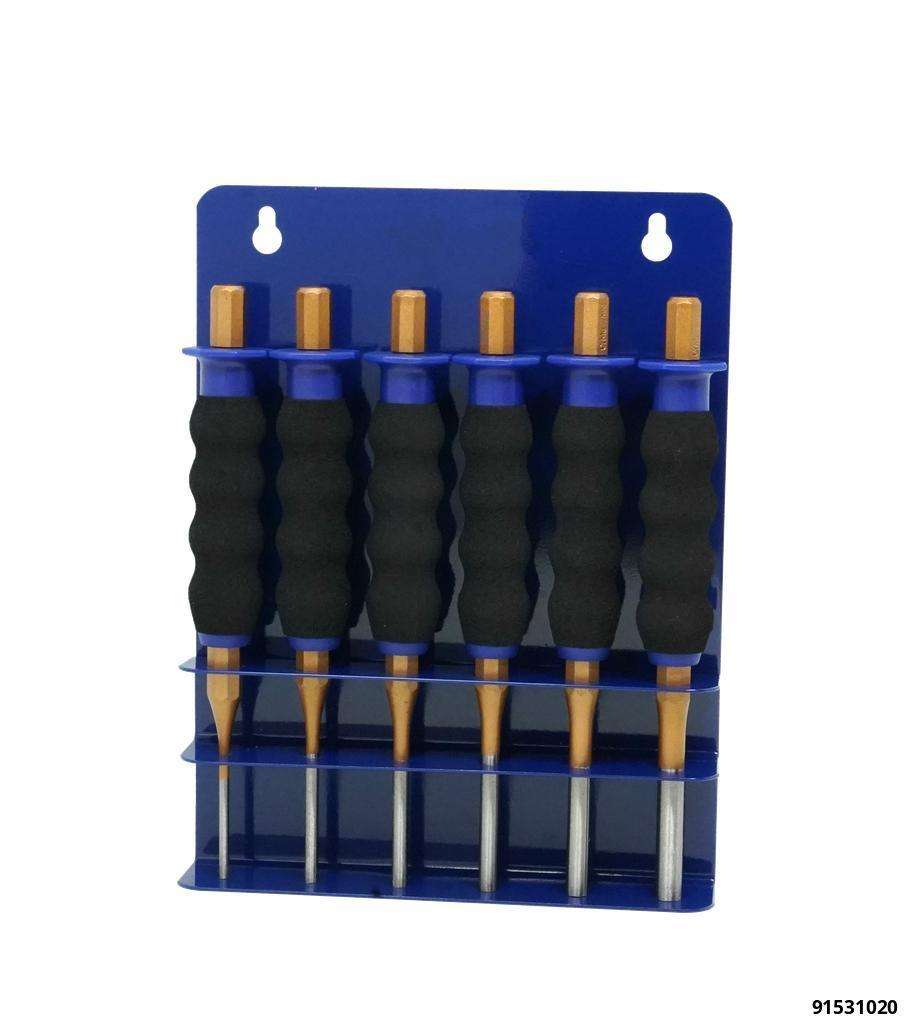 Splintentreiberset SOFTGRIP 6-tlg. ø 3, 4, 5, 6, 7, 8 mm mit Handschutz