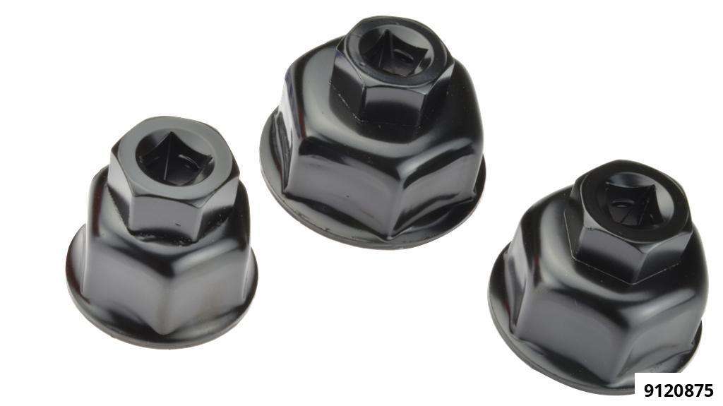 Jeu de 3 clés pour filtres à huile 27, 32, et 36mm sans cliquet