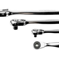 MINI-Knarrenset, 4-tlg., 1/4" Bit 1/4" / 3/8" / 1/2" - 120 Zähne, feinstverzahnt