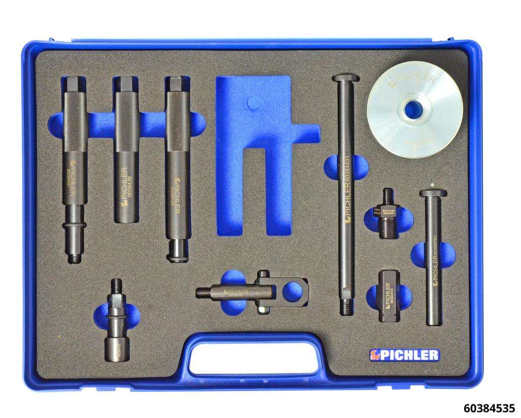 Universal injector removal set UNI III 9 pcs., manual operation without gripping claw
