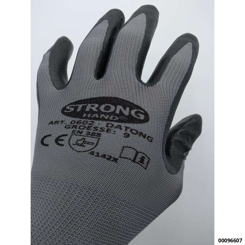 Werkstatt-Handschuh "Nylon-Strick Nitril"  Gr.9 (Teil-Nitril- Beschichtet, EN 388)  (VE 12 Paar)