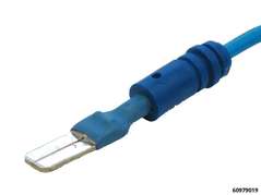 Kabelschuhverbinder mit flachen Kabelschuhen 6,0mm (flach/eckig) blau