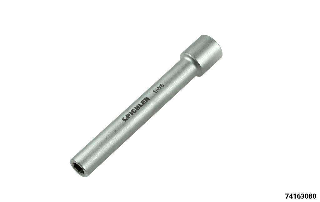Durchgangsstecknuss-SW 8 120 mm lang,6-kant,Antr.3/8