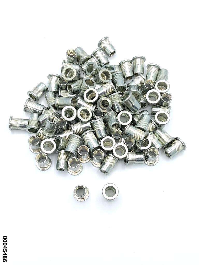 hansewerkzeug Stahl-Einnietmuttern mit Flachrundkopf M10 (VE 100 Stück)