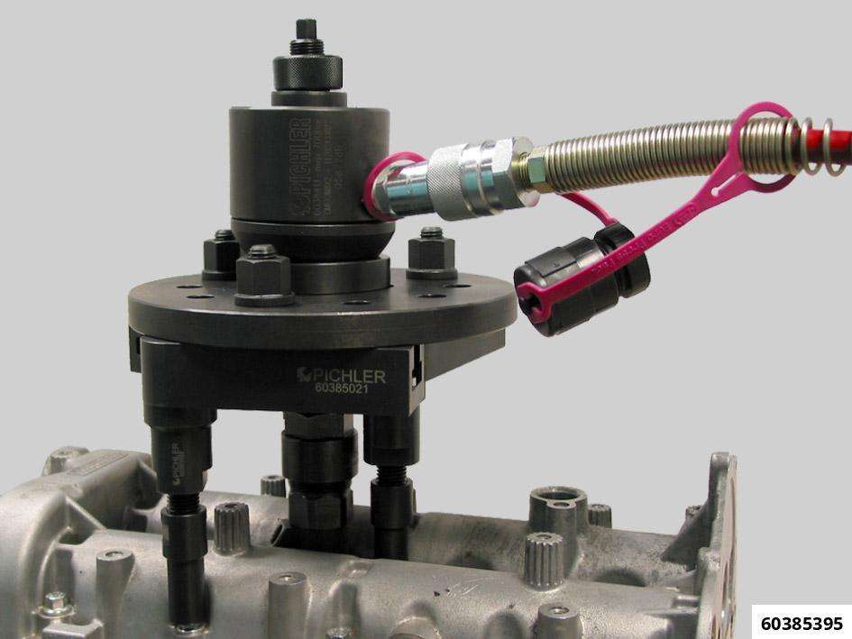 Jeu de démontage injecteur mod. UNI avec  Cylindre hydraulique creux 12t sans Jeu d‘adaptateurs (Bosch, Denso, Siemens, Delphi)