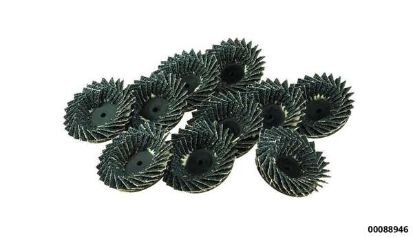 hansewerkzeug 10er-Pack Spezial-Mini-Flex- Lamellenschleifteller mit Roloc- Aufnahme 50mm K60 (VE10)