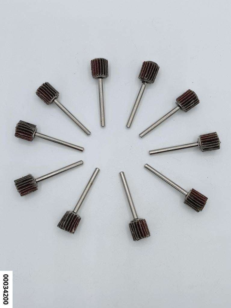 hansewerkzeug 10er-Pack Micro-Schleiflamellenrad 10x10x3,0mm  Korn 60 / 3,0mm Schaft (VE10)