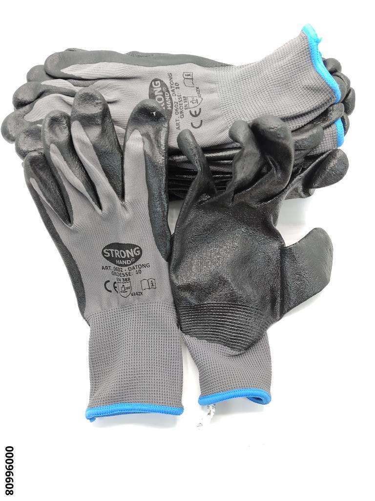 Werkstatt-Handschuh "Nylon-Strick Nitril"  Gr.10 (Teil-Nitril- Beschichtet, EN 388) (VE 12 Paar)