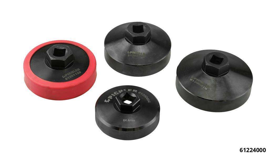 Oil filter socket set 4 pcs., 64,4 mm / 74,4 mm / 76 mm /  80 mm