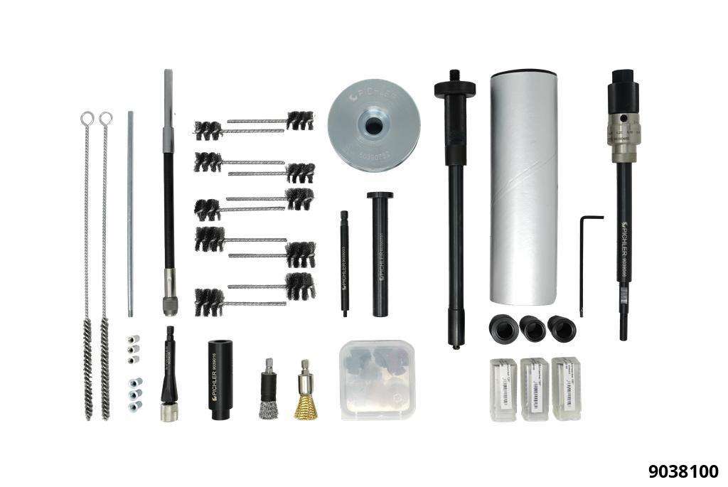 Injector shaft cleaning set with 5 modules