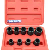 Kit d’extracteurs Twist Socket, 9 pcs. 3/8", 10-19 mm