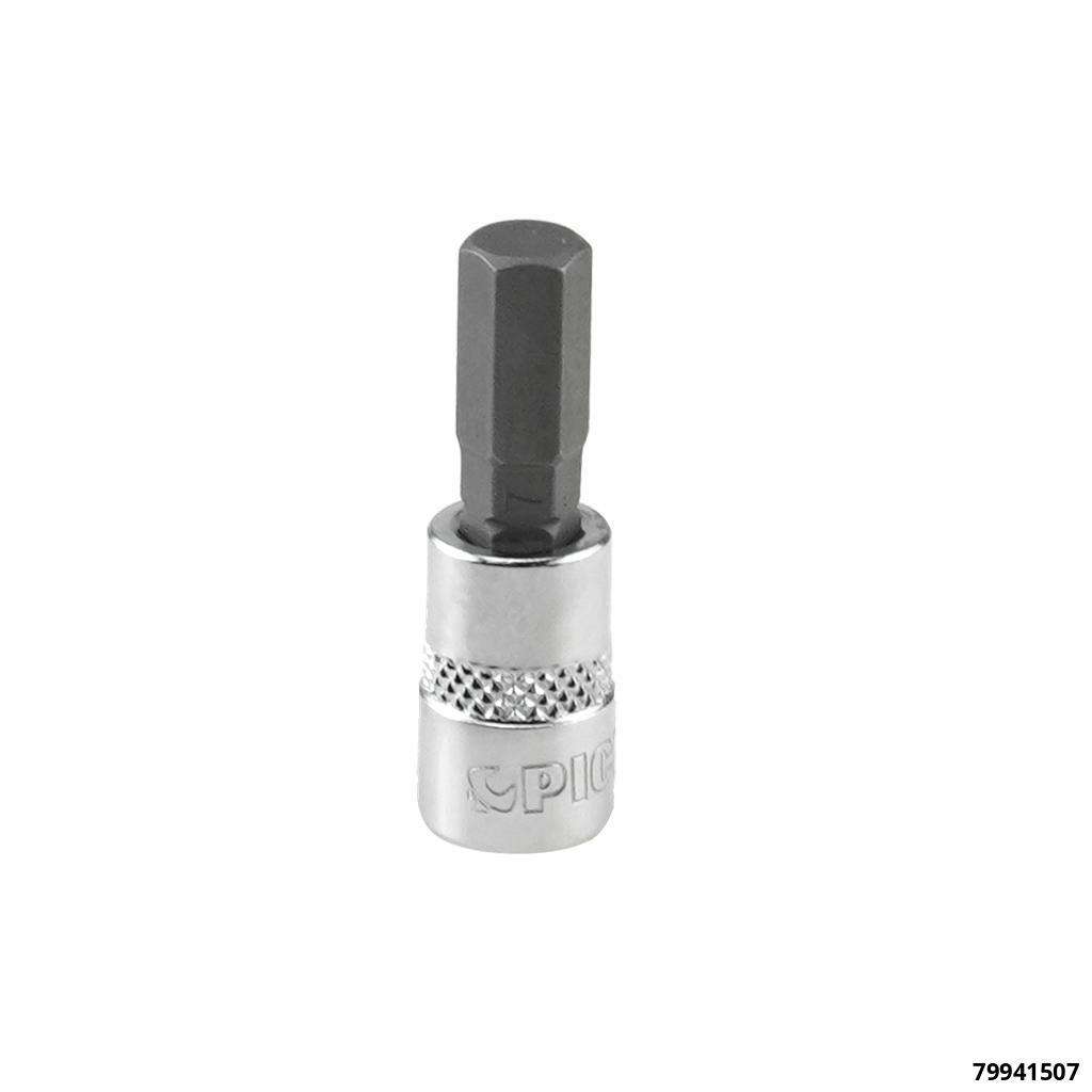Socket 1/4", hex bit, 7 mm, length 37 mm
