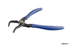 Snap ring pliers, curved, for internal rings, length 180 mm