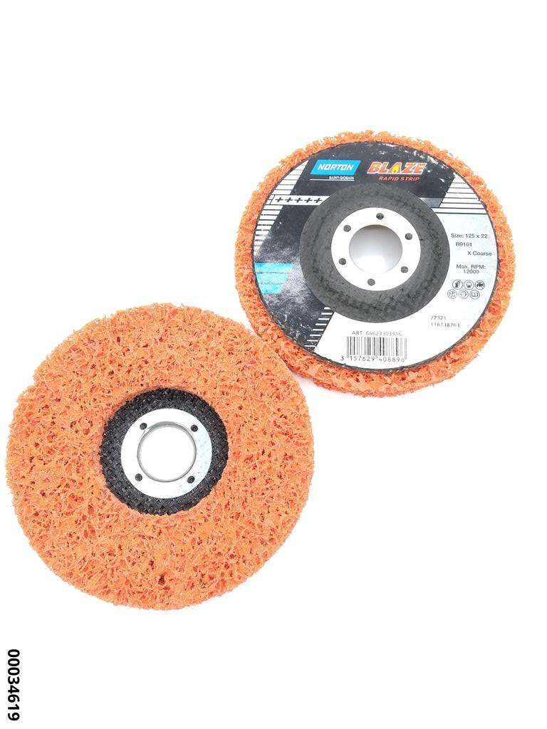 hansewerkzeug Reinigungsschleifscheibe auf Stützteller "Keramisch orange" 125 x 22,23mm Bohrung