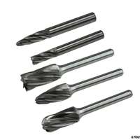 Hartmetall-Frässtifte Aluverzahnung 6 mm Schaft, 5-tlg.
