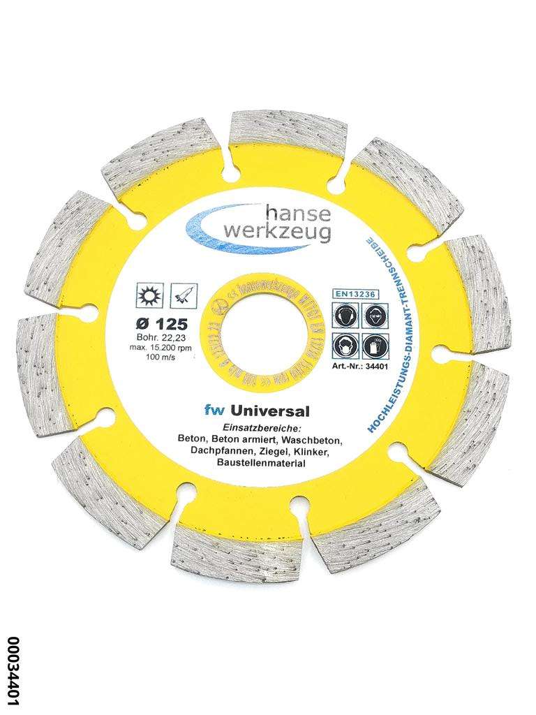Diamant-Trennscheibe 125x2,4x6,0x22,23mm "fw Universal"