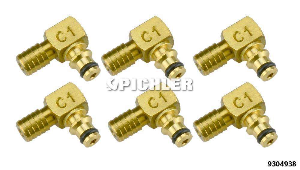 CR Injector connectors Model C1 for Bosch injectors 90 ° brass, (standard) 6 pcs
