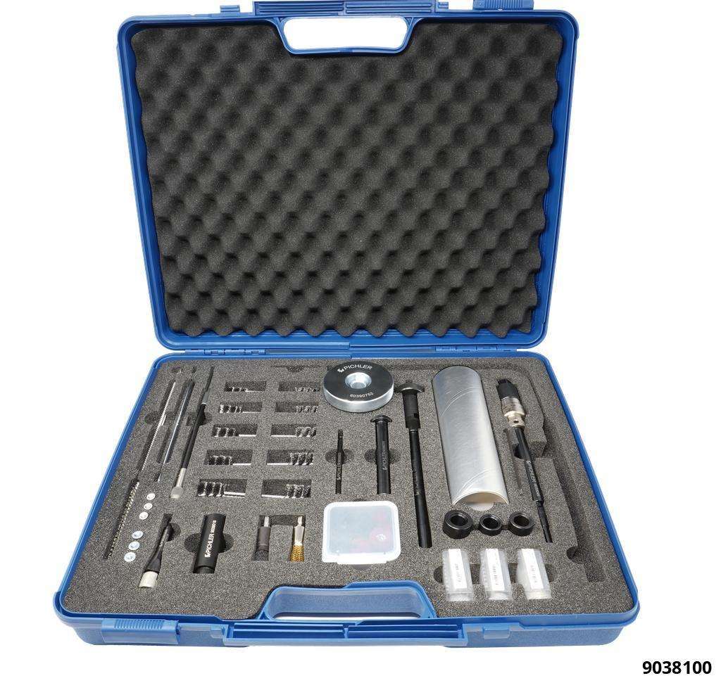 Injector shaft cleaning set with 5 modules