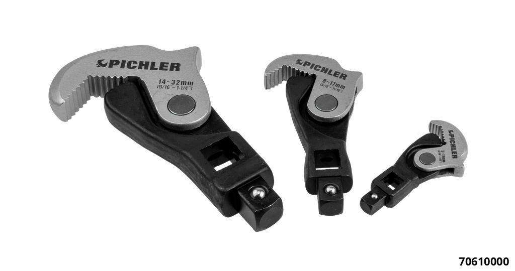 Einhandschlüssel-Set 3-tlg. universell einstellbar von 5-32 mm