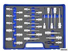 Jeu d'embouts XZN 1/2" de 27 pcs. XZN 5 à XZN 18, Longueu 55mm,100mm,140mm