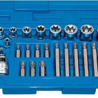 Torx-Satz kpl. E + T-Profil 30-tlg.Innen 1/4",3/8",1/2" Aussen 10 mm 6-kant Antrieb