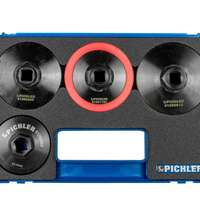 Oil filter socket set 4 pcs., 64,4 mm / 74,4 mm / 76 mm /  80 mm