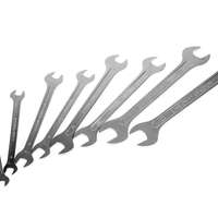 Double open-end spanner set, 8 pcs., extra flat