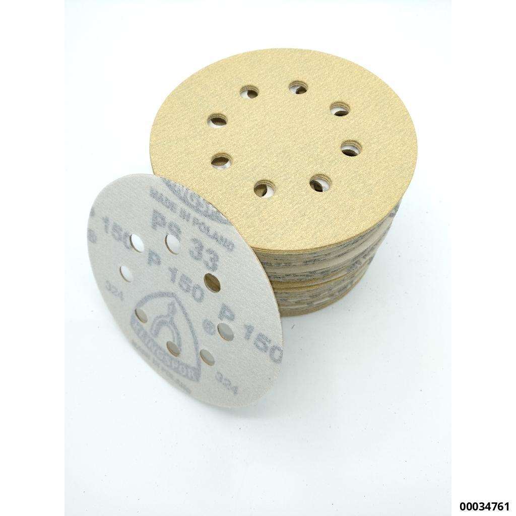Schleifpapier kletthaftend, 125mm, Korn 150   Lochform: GLS5 (VE 100 Stück)