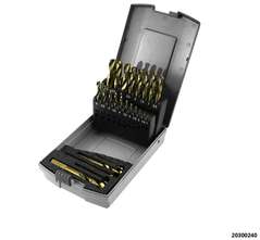 HSS twist drill set Cobalt 1-10 mm DIN 1897, 3-face shank holder