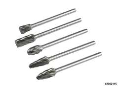 Carbide burr set with alloy-toothing 5 pcs. shaft 3 mm