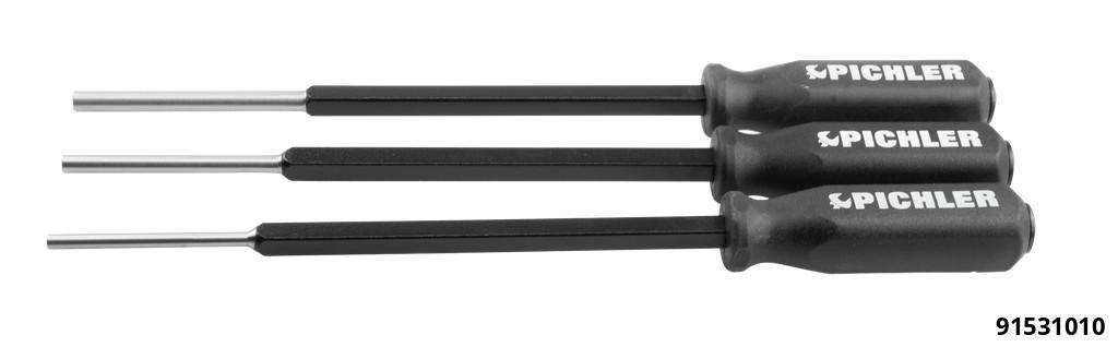 Extended reach pin punches XXL 3 pcs. Ø 6 mm, 8 mm, 10 mm