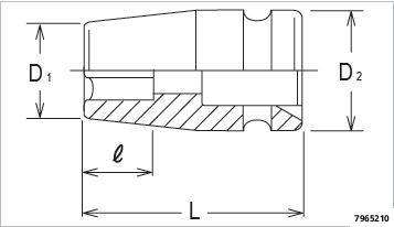 Schlagstecknuss 3/4" SW 21 12-kant 53 mm lang zum Lösen der Federbrieden