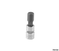 Socket 1/4", hex bit, 8 mm, length 37 mm