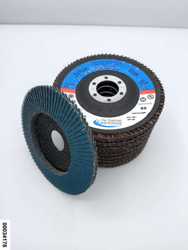 hansewerkzeug 10er-Pack Zirkon-Disc-Gew. 115 x 22,23mm Korn 60 (VE10)