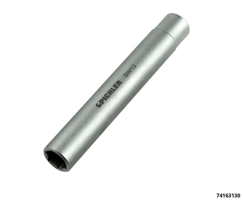 Durchgangsstecknuss-SW 13 120 mm lang,6-kant,Antr.3/8