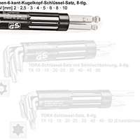 Kugelkopf-Winkelstiftschlüsselsatz 8 tlg. lang