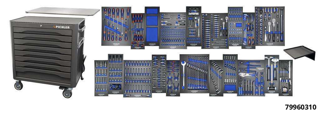 Tool Cabinet P36s, Color: BLACK, incl. tool assortment 558 pcs. "Expert"